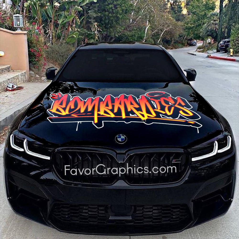 Graffiti Custom Any Name or Text Itasha Car Vinyl Hood Wrap Decal Sticker