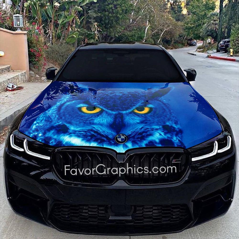 Blue Owl Itasha Car Vinyl Hood Wrap Decal Sticker