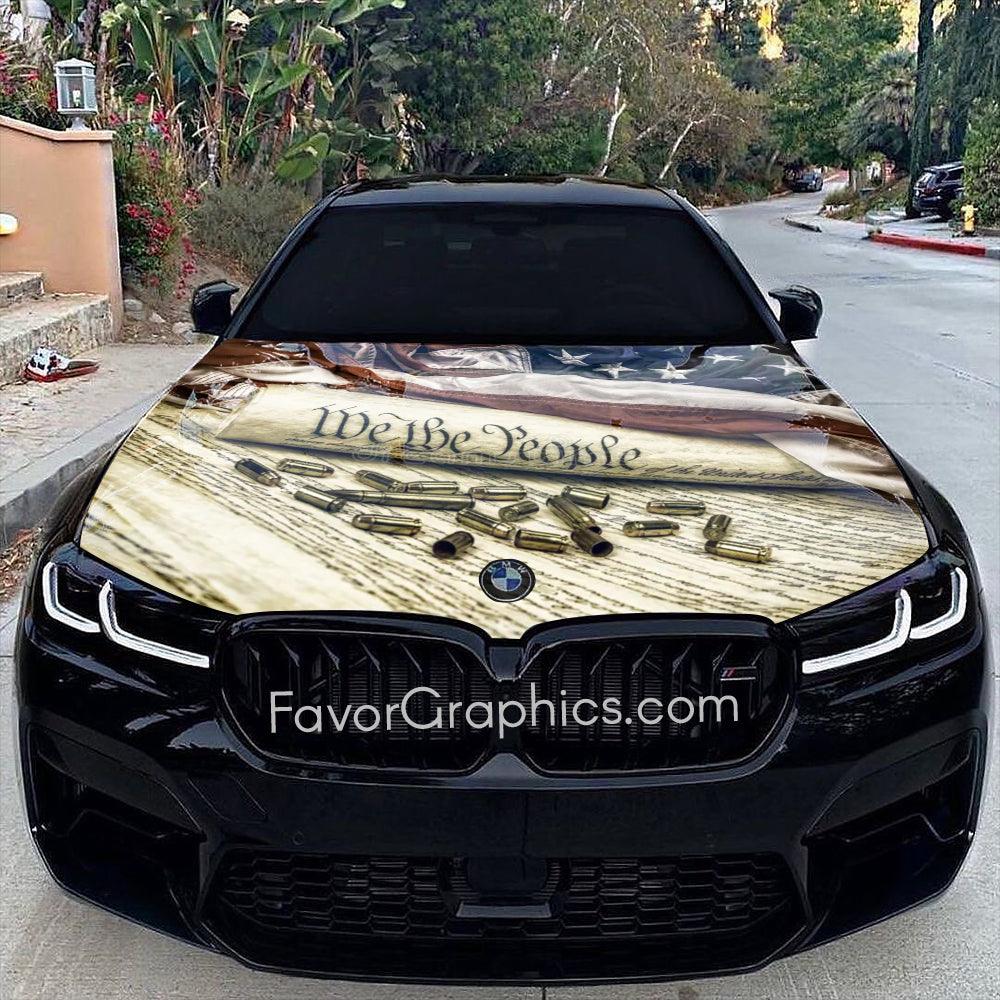 American Flag We The People Itasha Car Vinyl Hood Wrap Decal Sticker