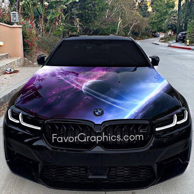 Outer Space Planets Itasha Car Vinyl Hood Wrap Decal Sticker