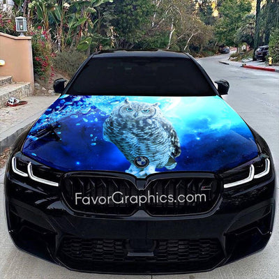 Blue Owl Itasha Car Vinyl Hood Wrap Decal Sticker