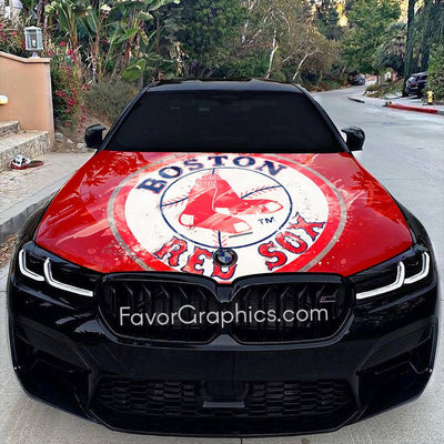 Boston Red Sox Itasha Car Vinyl Hood Wrap Decal Sticker