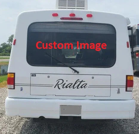 Custom Perforated Rear Window Vinyl Wrap For Passenger Van or RV