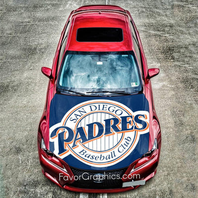 San Diego Padres Itasha Car Vinyl Hood Wrap Decal Sticker