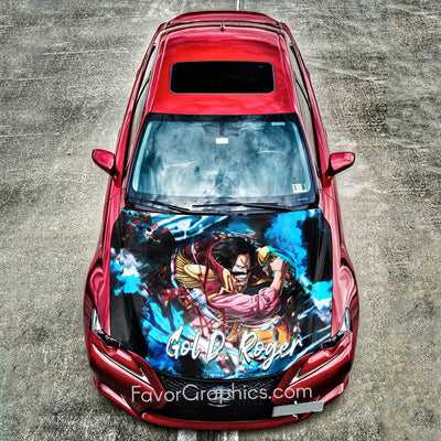 Gol D. Roger One Piece Itasha Car Vinyl Hood Wrap Decal Sticker