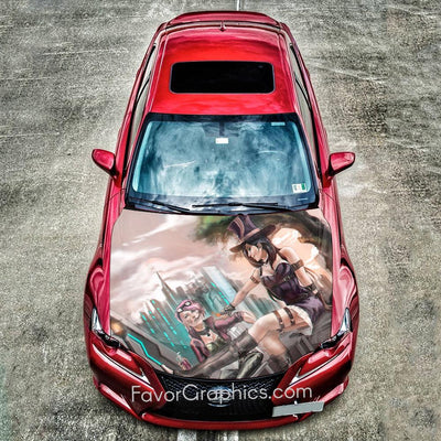 Vi Caitlyn League of Legends Itasha Car Vinyl Hood Wrap Decal Sticker