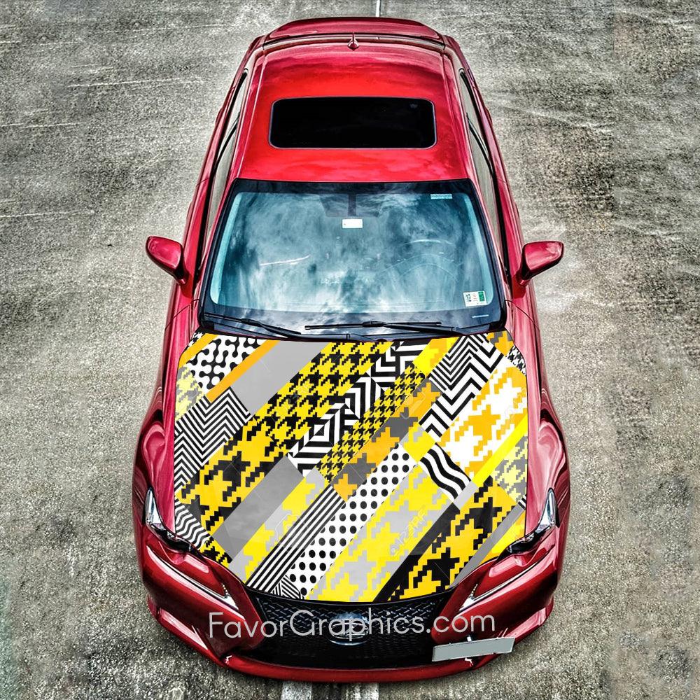 Seamless Geometric Pattern Itasha Car Vinyl Hood Wrap Decal Sticker