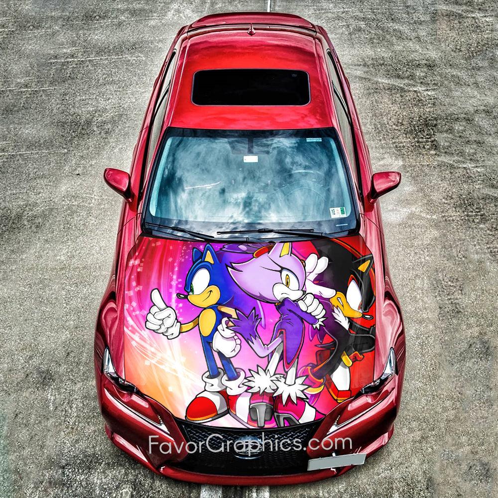 Sonic The Hedgehog Itasha Car Vinyl Hood Wrap Decal Sticker