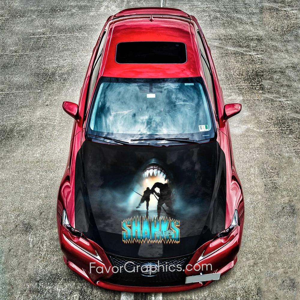 San Jose Sharks Itasha Car Vinyl Hood Wrap Decal Sticker