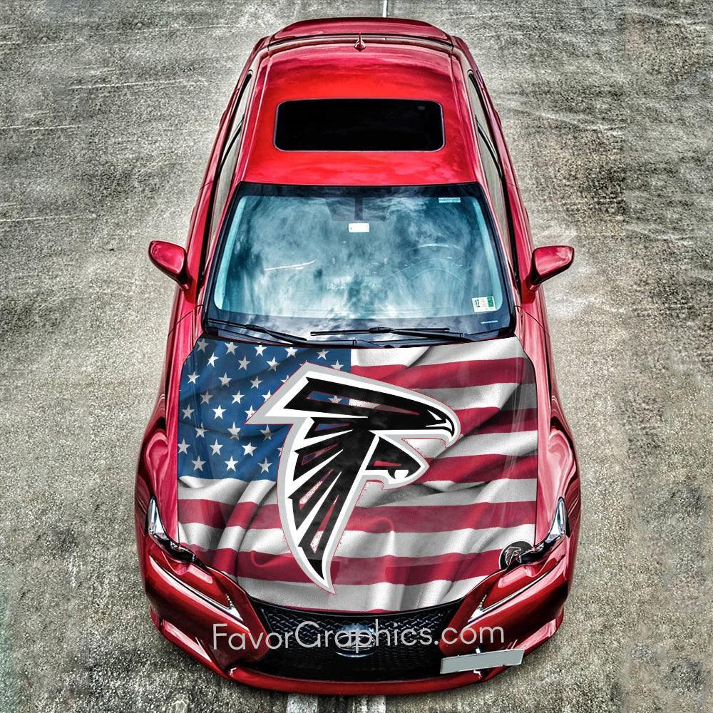 Atlanta Hood Sticker Atlanta Falcons Itasha Car Vinyl Hood Wrap Decal Sticker – Favor Graphics