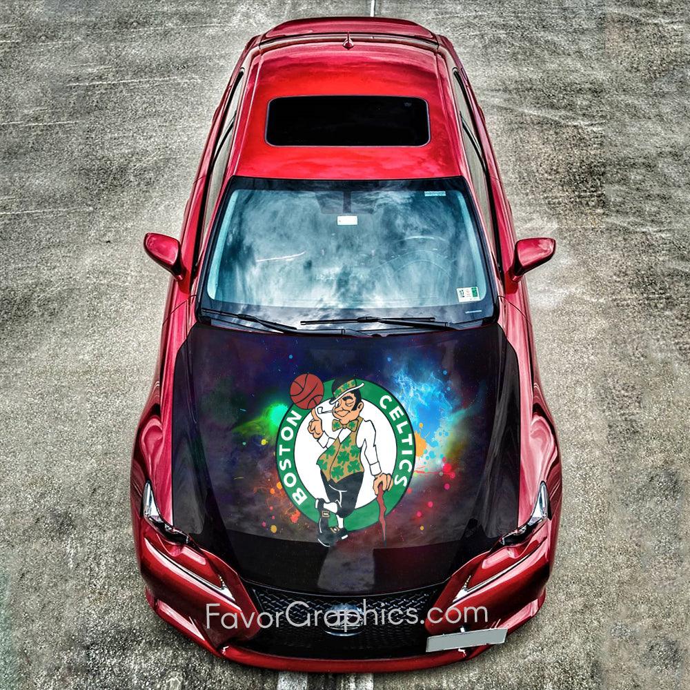 Boston Celtics Itasha Car Vinyl Hood Wrap Decal Sticker