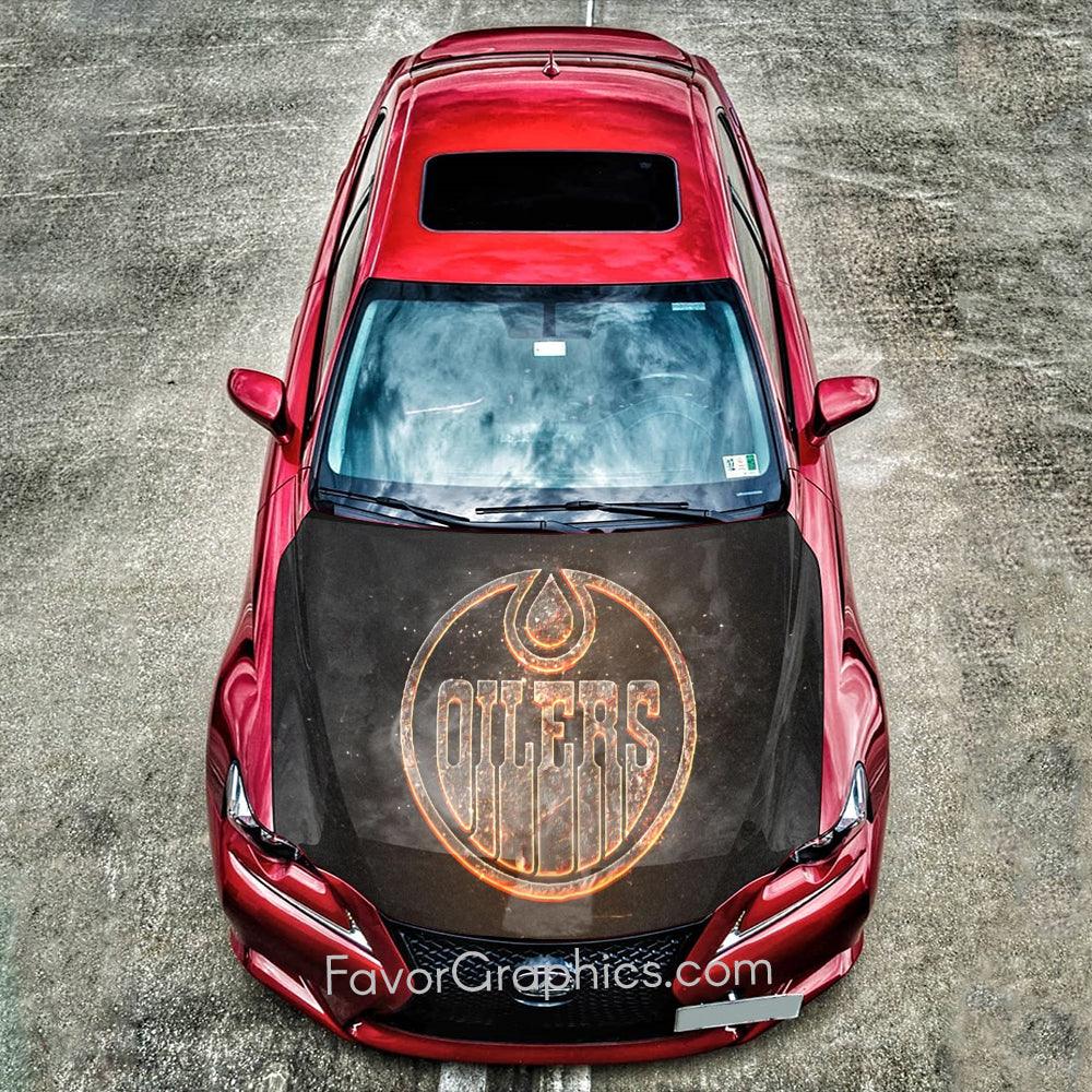 Edmonton Oilers Itasha Car Vinyl Hood Wrap Decal Sticker
