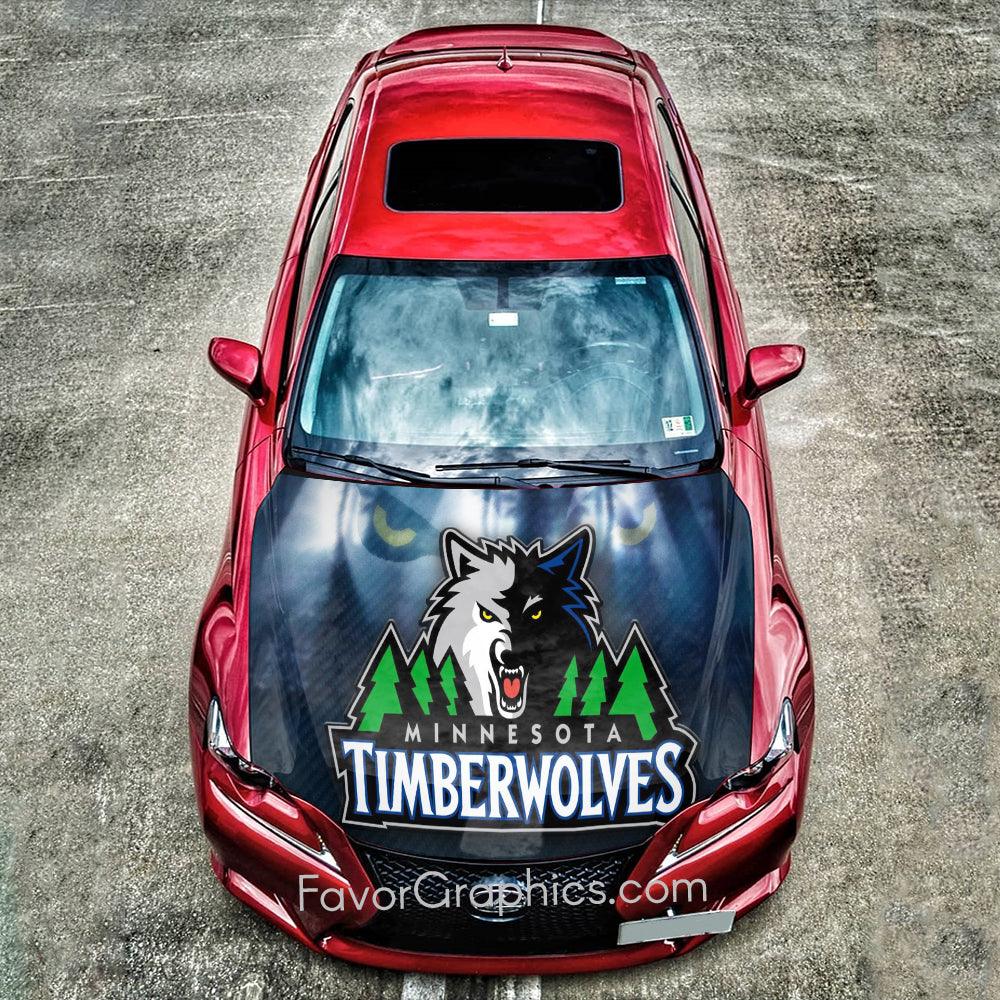 Minnesota Timberwolves Itasha Car Vinyl Hood Wrap Decal Sticker