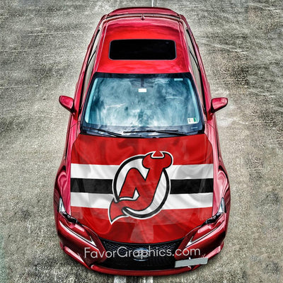 New Jersey Devils Itasha Car Vinyl Hood Wrap Decal Sticker
