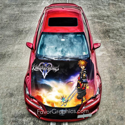 Kingdom Hearts' Sora Itasha Car Vinyl Hood Wrap Decal Sticker
