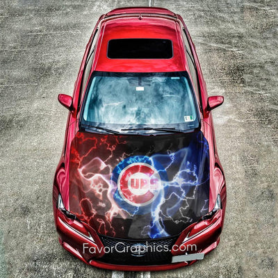 Chicago Cubs Itasha Car Vinyl Hood Wrap Decal Sticker