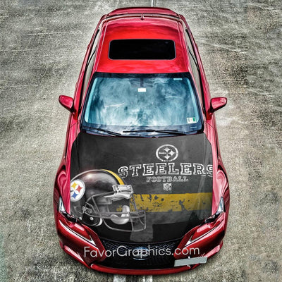 Pittsburgh Steelers Itasha Car Vinyl Hood Wrap Decal Sticker