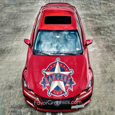 Texas Rangers Itasha Car Vinyl Hood Wrap Decal Sticker