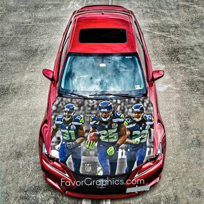 Seattle Seahawks Itasha Car Vinyl Hood Wrap Decal Sticker