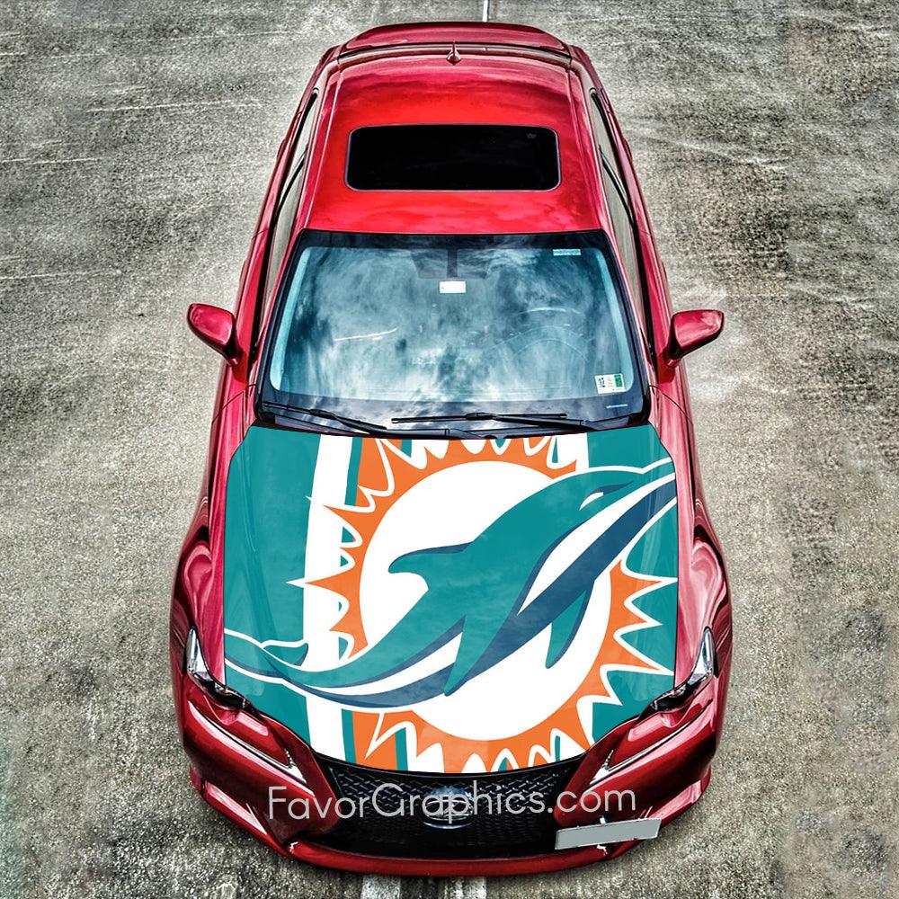 Miami Dolphins Itasha Car Vinyl Hood Wrap Decal Sticker