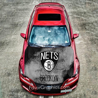 Brooklyn Nets Itasha Car Vinyl Hood Wrap Decal Sticker