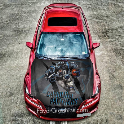 Carolina Panthers Itasha Car Vinyl Hood Wrap Decal Sticker