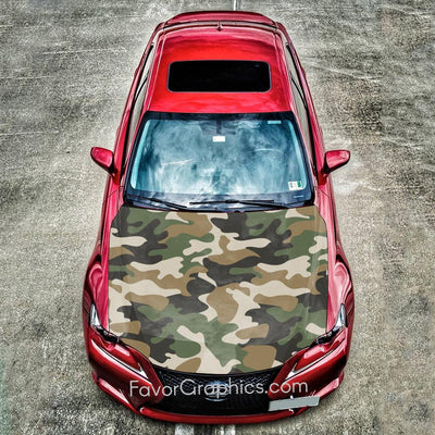 Military Camouflage Itasha Car Vinyl Hood Wrap Decal Sticker