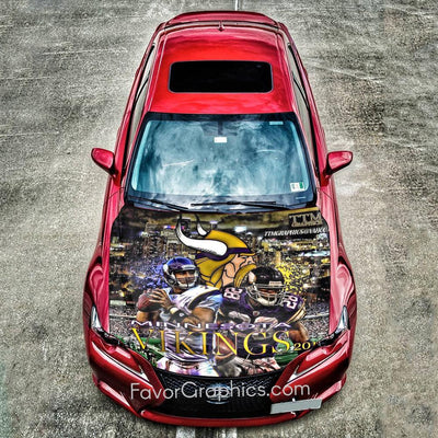 Minnesota Vikings Itasha Car Vinyl Hood Wrap Decal Sticker