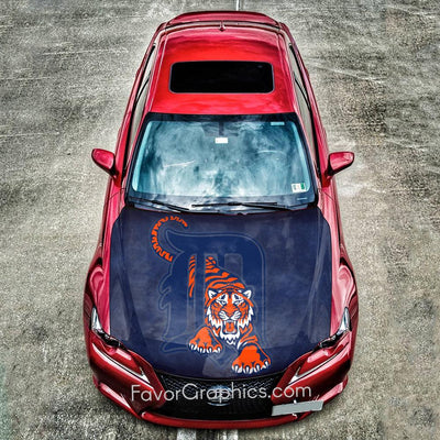 Detroit Tigers Itasha Car Vinyl Hood Wrap Decal Sticker