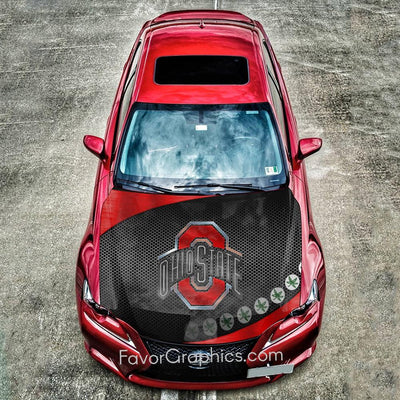 Ohio State Buckeyes Itasha Car Vinyl Hood Wrap Decal Sticker