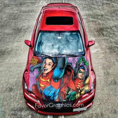 Superboy Young Justice Itasha Car Vinyl Hood Wrap Decal Sticker