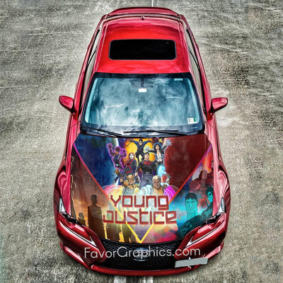 Young Justice Itasha Car Vinyl Hood Wrap Decal Sticker