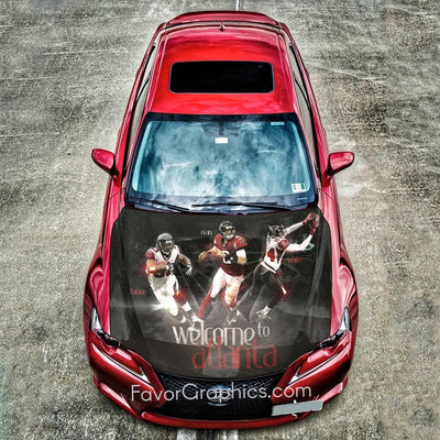 Atlanta Falcons Itasha Car Vinyl Hood Wrap Decal Sticker