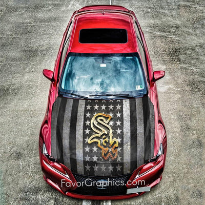 Chicago White Sox Itasha Car Vinyl Hood Wrap Decal Sticker