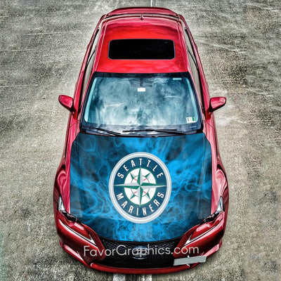 Seattle Mariners Itasha Car Vinyl Hood Wrap Decal Sticker