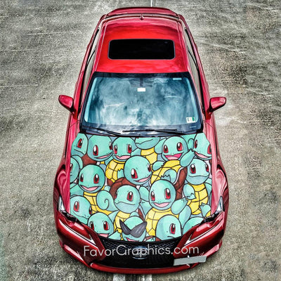 Squirtle Squad Itasha Car Vinyl Hood Wrap Decal Sticker