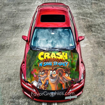 Crash Bandicoot Itasha Car Vinyl Hood Wrap Decal Sticker