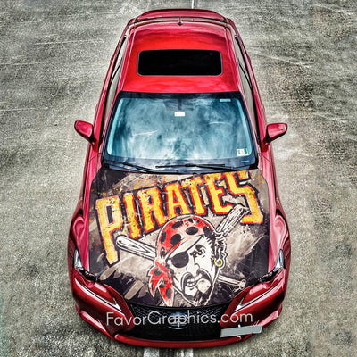 Pittsburgh Pirates Itasha Car Vinyl Hood Wrap Decal Sticker