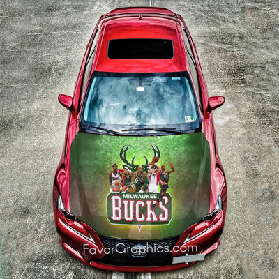 Milwaukee Bucks Itasha Car Vinyl Hood Wrap Decal Sticker