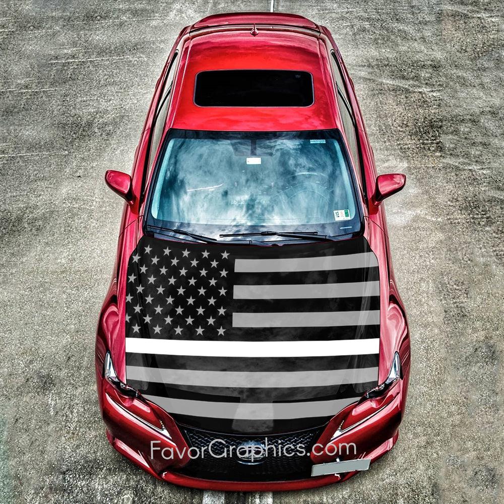 EMS Thin White Line Itasha Car Vinyl Hood Wrap Decal Sticker