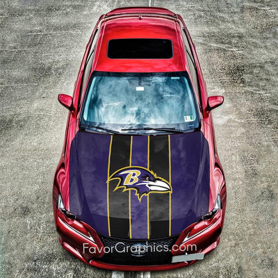 Baltimore Ravens Itasha Car Vinyl Hood Wrap Decal Sticker