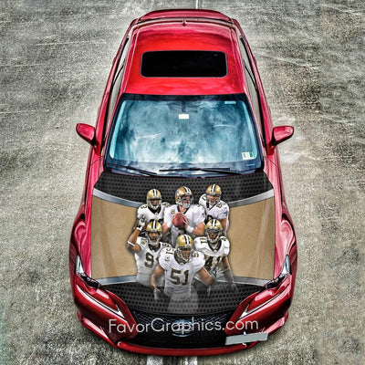 New Orleans Saints Itasha Car Vinyl Hood Wrap Decal Sticker