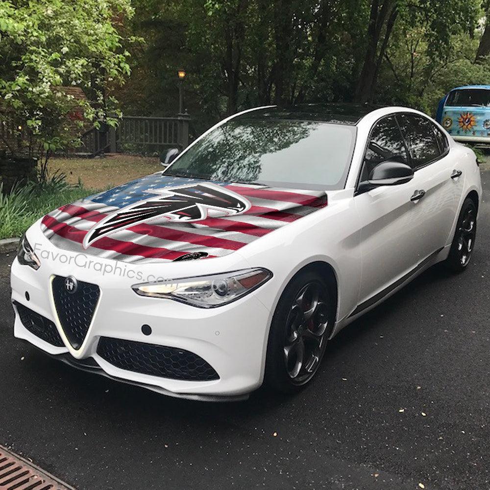 Atlanta Hood Sticker Atlanta Falcons Itasha Car Vinyl Hood Wrap Decal Sticker – Favor Graphics