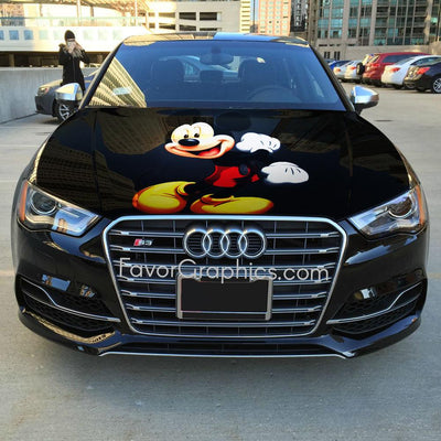 Mickey Mouse Itasha Car Vinyl Hood Wrap Decal Sticker