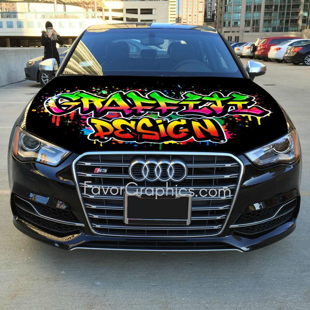 Graffiti Custom Any Name or Text Itasha Car Vinyl Hood Wrap Decal Sticker