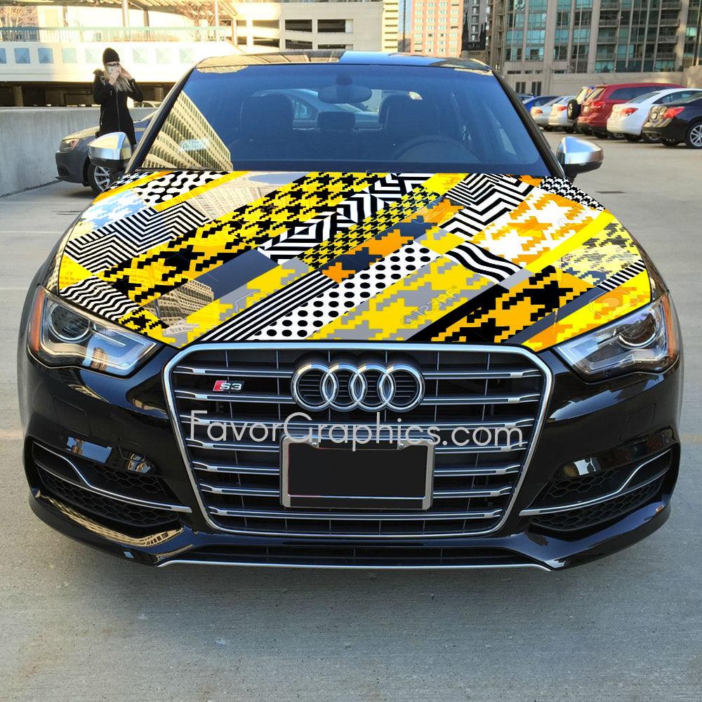 Seamless Geometric Pattern Itasha Car Vinyl Hood Wrap Decal Sticker