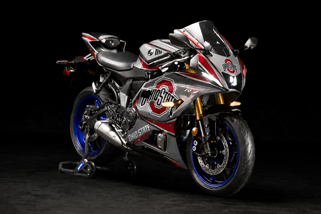 Ohio State Buckeyes Vinyl Wrap Decal Sticker for Yamaha YZF R7