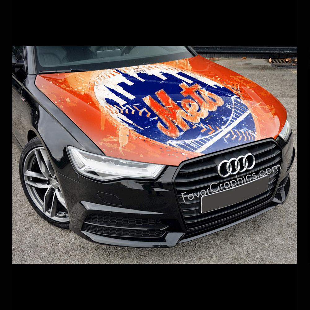 New York Mets Itasha Car Vinyl Hood Wrap Decal Sticker