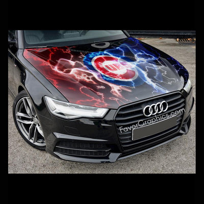 Chicago Cubs Itasha Car Vinyl Hood Wrap Decal Sticker