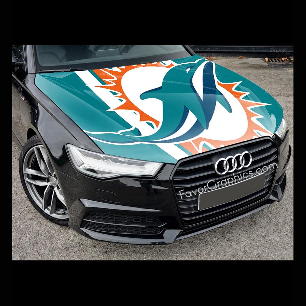 Miami Dolphins Itasha Car Vinyl Hood Wrap Decal Sticker